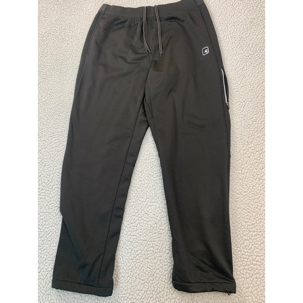 AND1 Sweatpants Mens Large Black Fleece Lined Bungee Cinch Hem Athletic Joggers